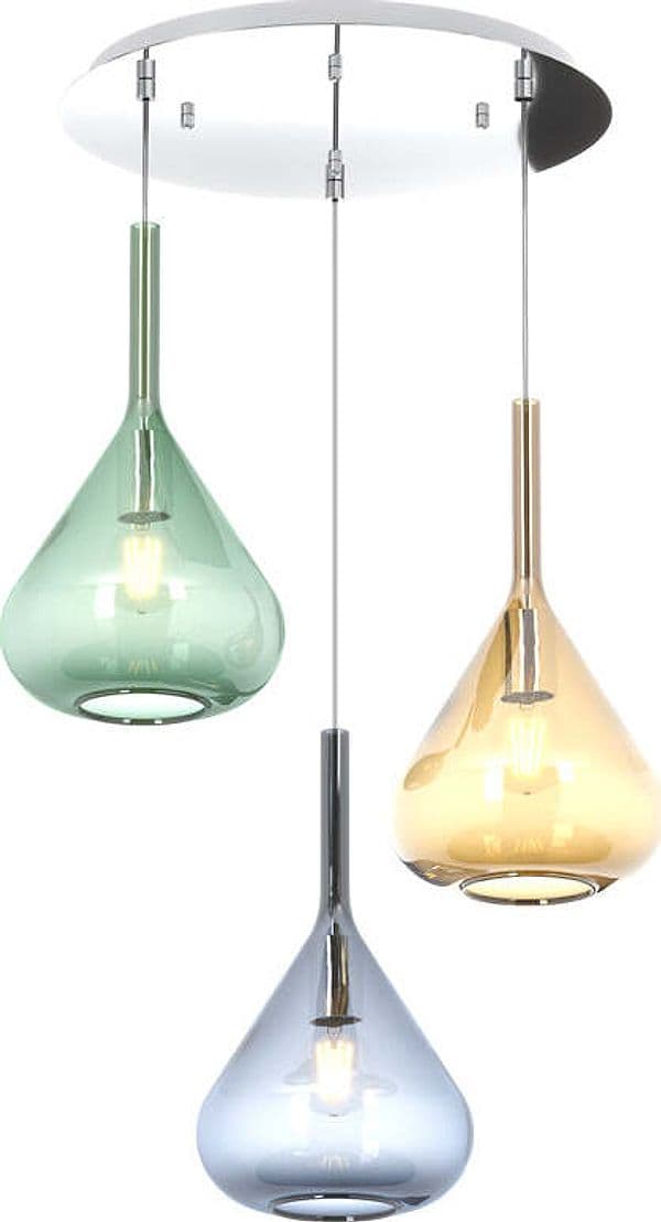 Sospensione-Contemp-Tonda-Kona-Metallo-Cromo-Vetro-Multicolor-3-Luci-E27