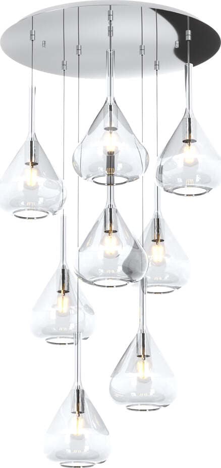 Sospensione-Contemp-Tonda-Kona-Metallo-Cromo-Vetro-Trasparente-8-Luci-E27