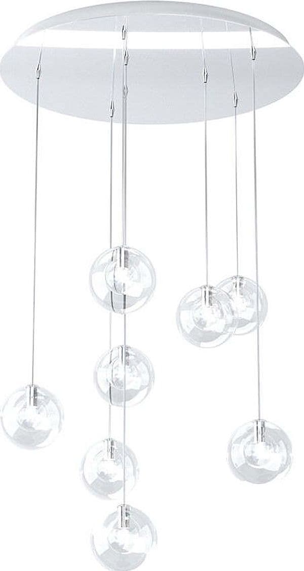 Sospensione-Contemp-Willow-Metallo-Cromo-Vetro-Trasparente-8-Luci-G9