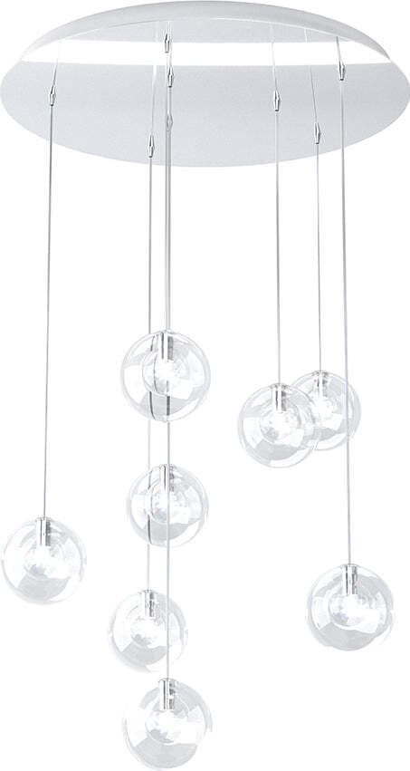 Sospensione-Contemp-Willow-Metallo-Cromo-Vetro-Trasparente-8-Luci-G9