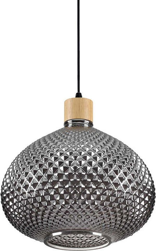 Sospensione-Contemporanea-Bergen-3-Vetro-Fumè-1-Luce-E27