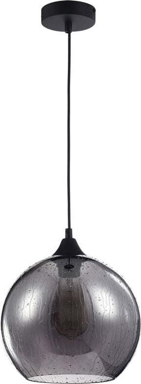 Sospensione-Contemporanea-Bergen-Metallo-Nero-1-Luce-Diffusore-Fumè