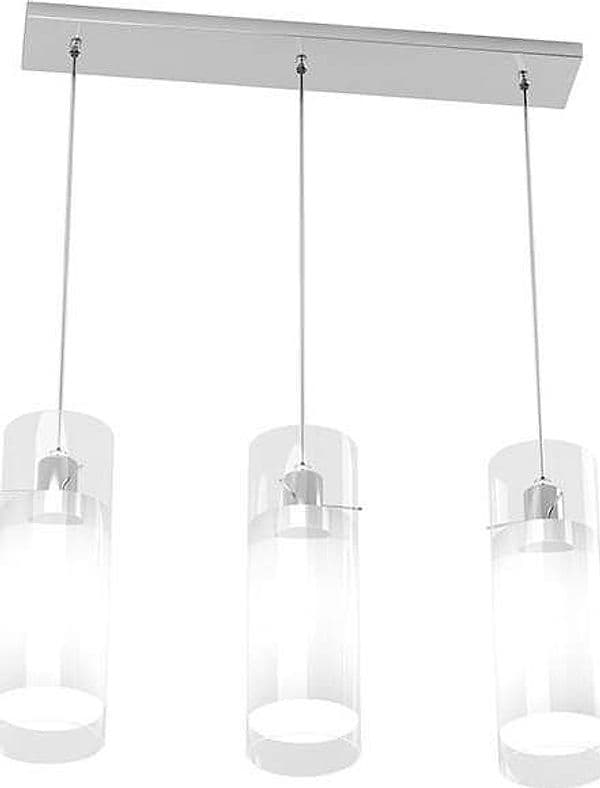 Sospensione-Contemporanea-Cilinder-Metallo-Cromo-Vetro-Satinato-Cromo-3-Luci-E27