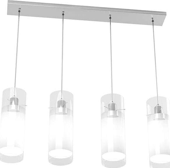 Sospensione-Contemporanea-Cilinder-Metallo-Cromo-Vetro-Satinato-Cromo-4-Luci-E27