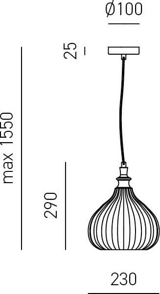 Sospensione-Contemporanea-Cleofe-Metallo-Nero-Vetro-Cobalto-1-Luce-E27-D.23Cm