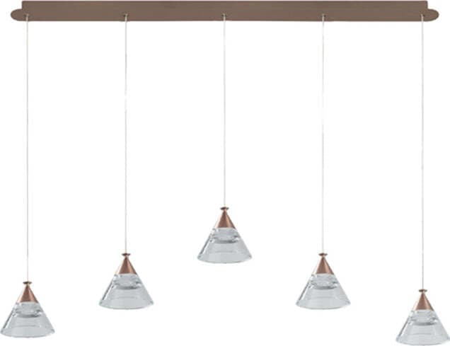 Sospensione-Contemporanea-Cony-Metallo-Oro-Rosato-Led-35W