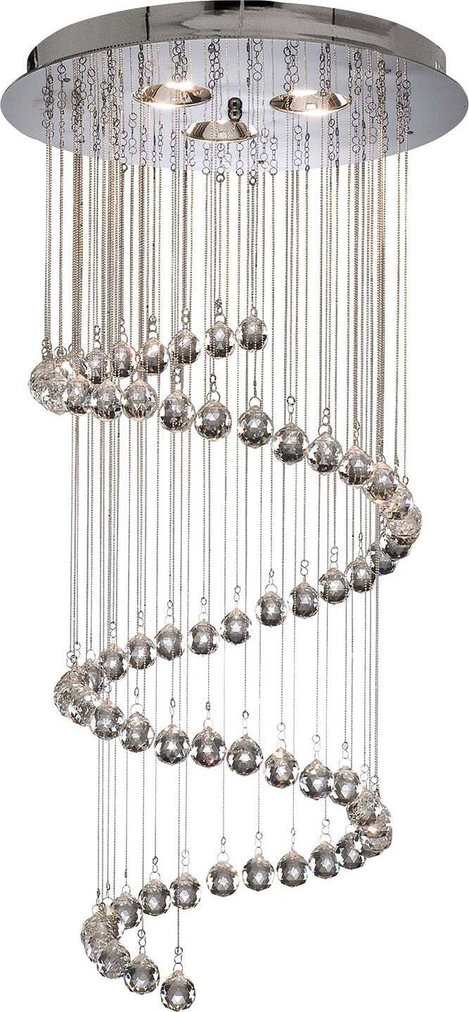 Sospensione-Contemporanea-Corrider-Acciaio-Cromo-Vetro-5-Luci-G9