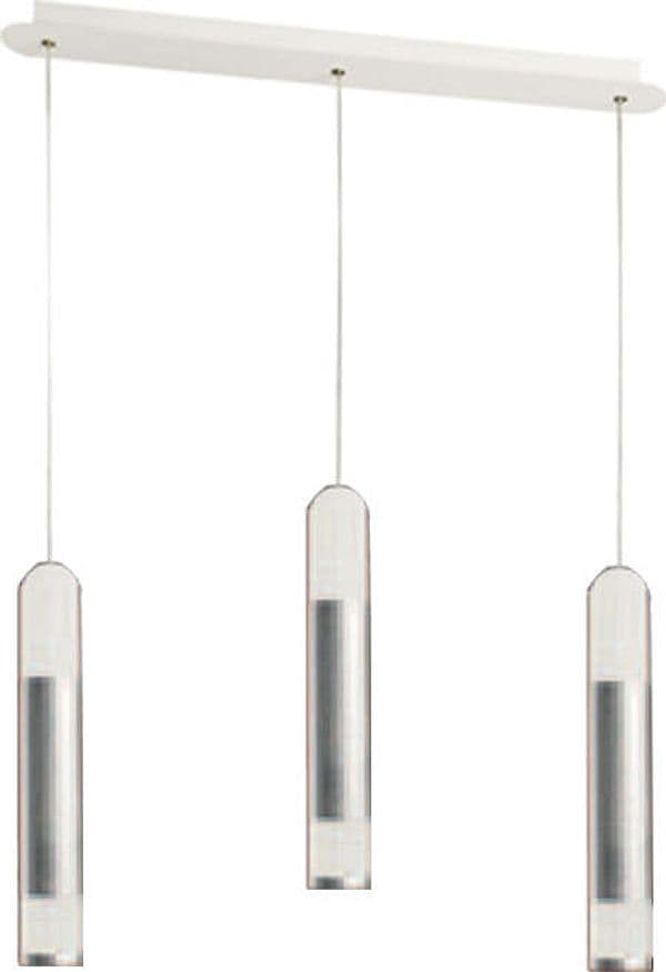 Sospensione-Contemporanea-Derby-Foglia-Argento-Led-3X5+5W