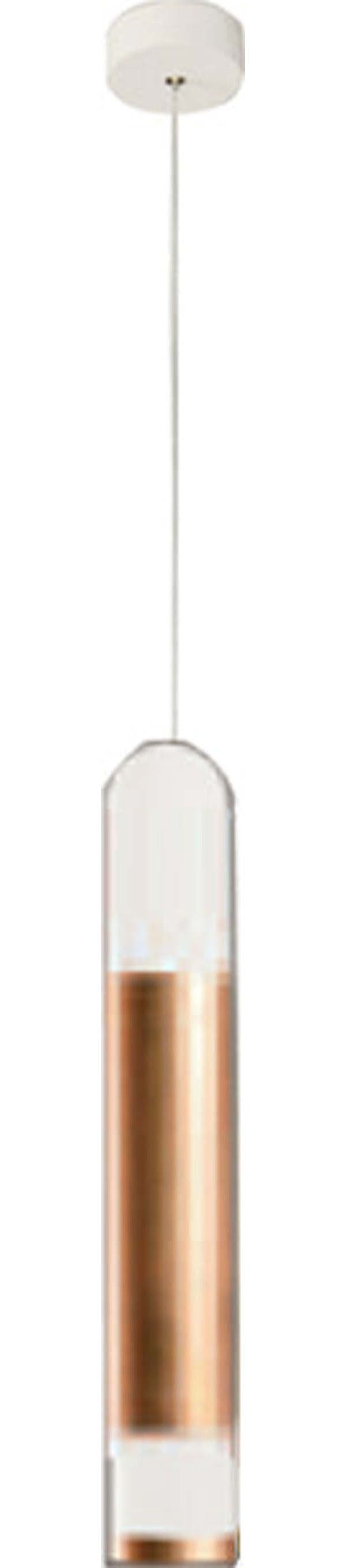 Sospensione-Contemporanea-Derby-Foglia-Rame-Led-1X5+5W