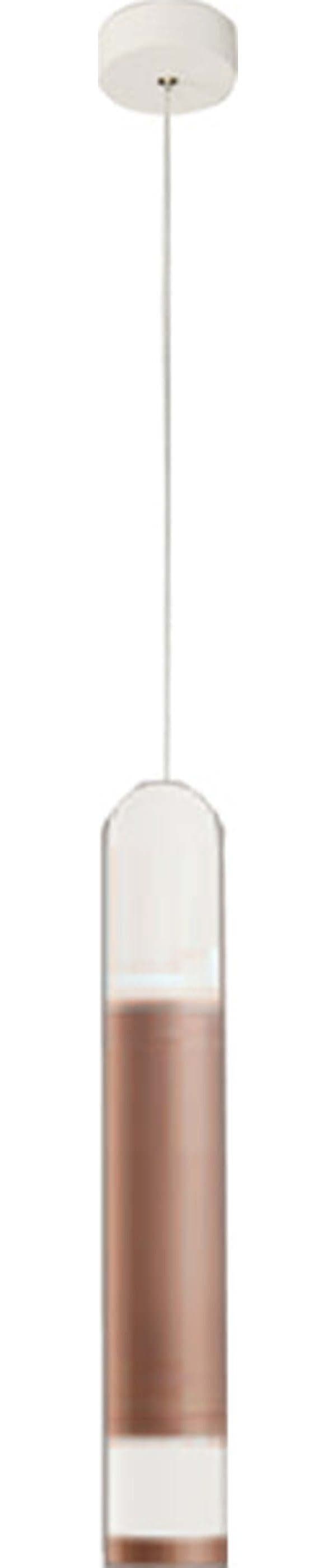 Sospensione-Contemporanea-Derby-Oro-Rosato-Led-1X5+5W