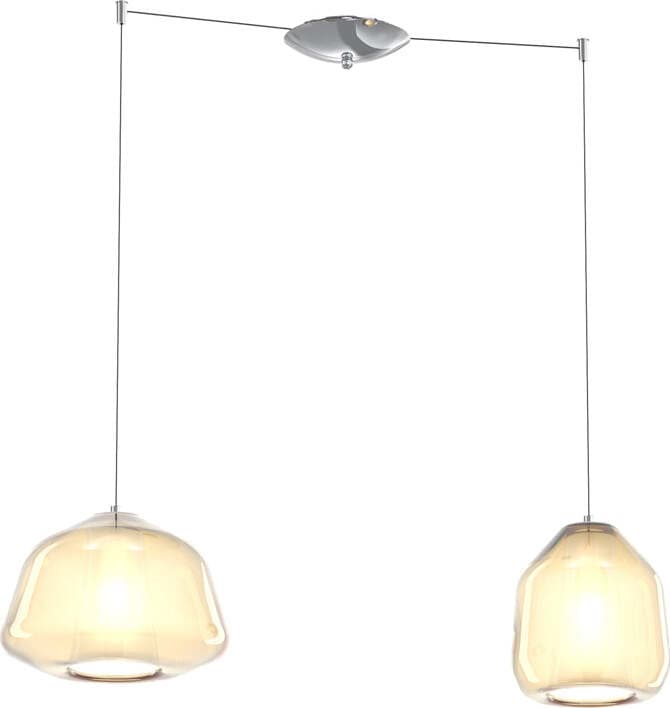 Sospensione-Contemporanea-Double-Skin-Metallo-Cromo-Vetro-A-B-Ambra-2-Luci-E27