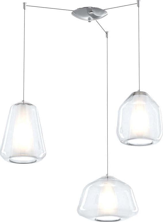 Sospensione-Contemporanea-Double-Skin-Metallo-Cromo-Vetro-Mix-Trasp.-3-Luci-E27