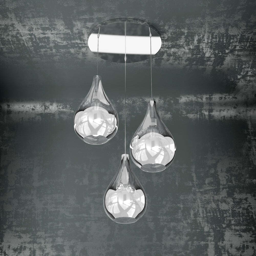 Sospensione-Contemporanea-Drop-Metallo-E-Vetro-Cromo-3-Luci-E14