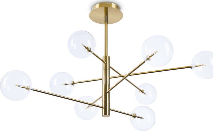 Sospensione-Contemporanea-Equinoxe-Metallo-Ottone-8-Luci-2W-3000K-Luce-Calda