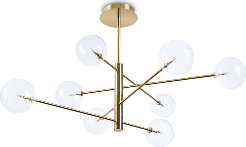 Sospensione-Contemporanea-Equinoxe-Metallo-Ottone-8-Luci-2W-3000K-Luce-Calda
