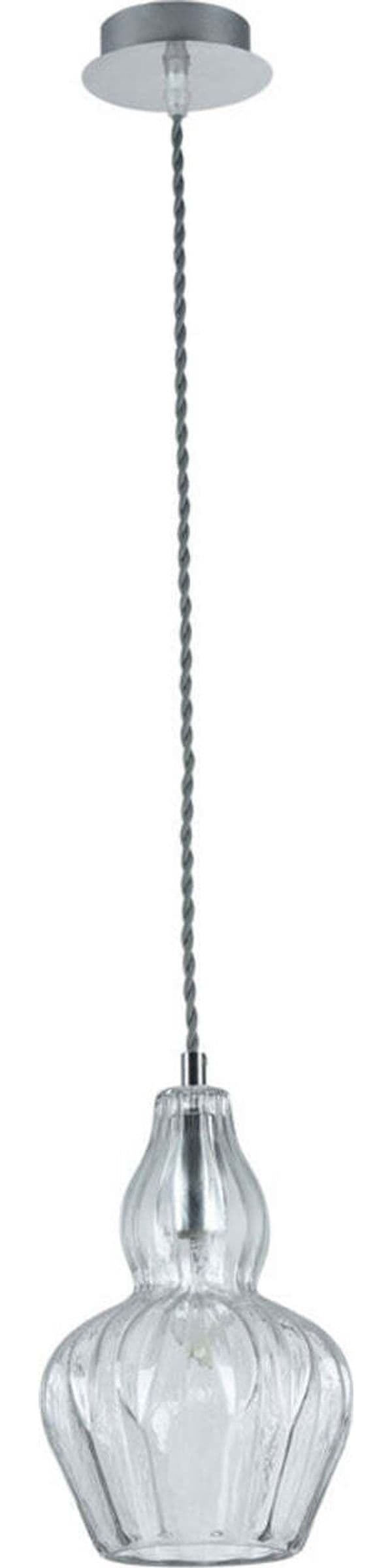Sospensione-Contemporanea-Eustoma-Metallo-Nichel-1-Luce-Diffusore-Vetro-Trasp.