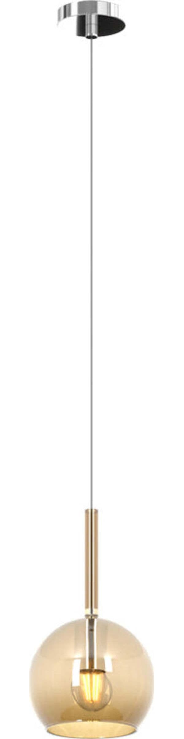 Sospensione-Contemporanea-Future-Metallo-Cromo-Vetro-Ambra-1-Luce-E27-D.15Cm
