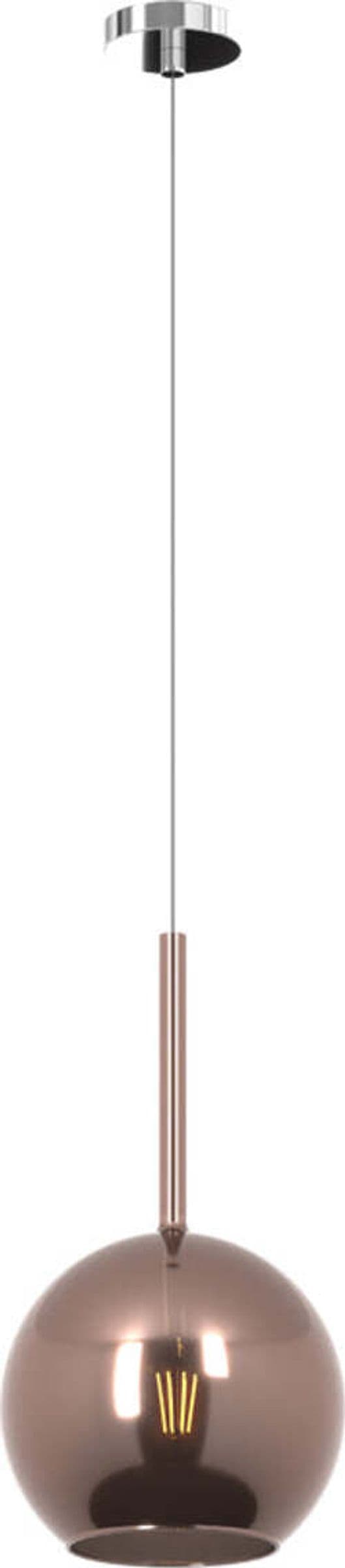 Sospensione-Contemporanea-Future-Metallo-Cromo-Vetro-Rame-1-Luce-E27-D.20Cm