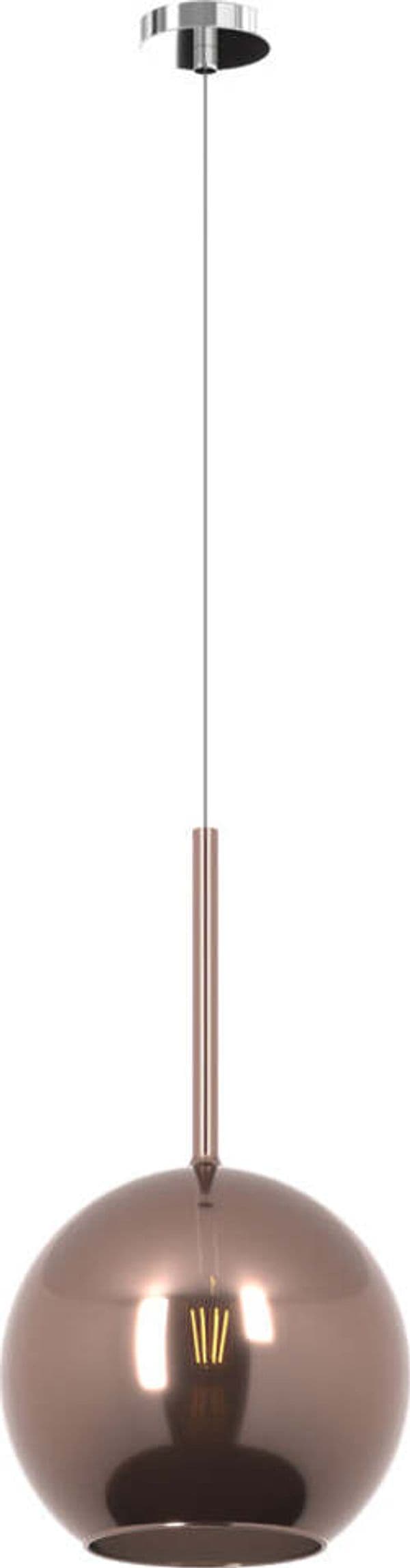 Sospensione-Contemporanea-Future-Metallo-Cromo-Vetro-Rame-1-Luce-E27-D.25Cm