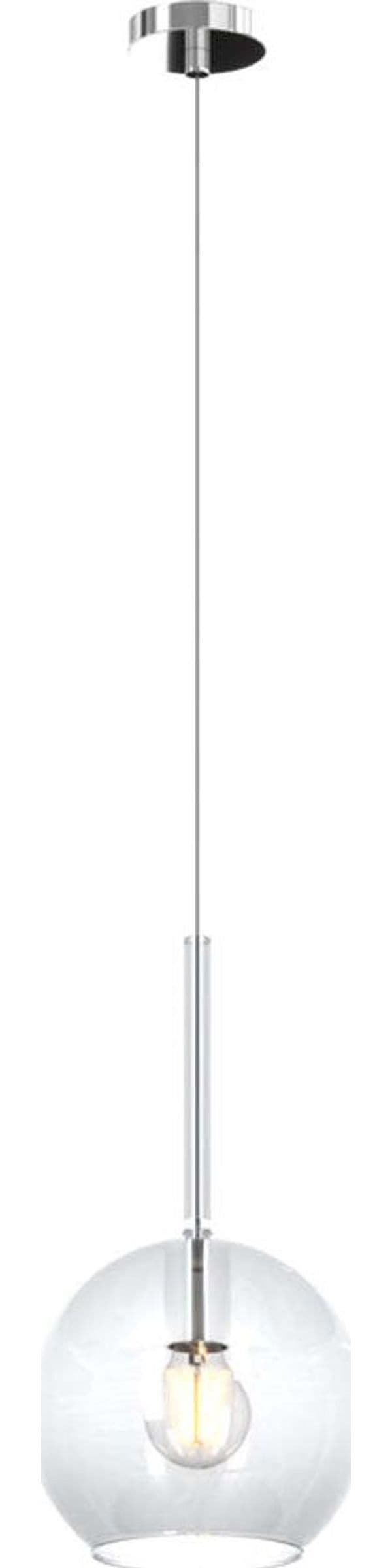 Sospensione-Contemporanea-Future-Metallo-Cromo-Vetro-Trasp.-1-Luce-E27-D.20Cm