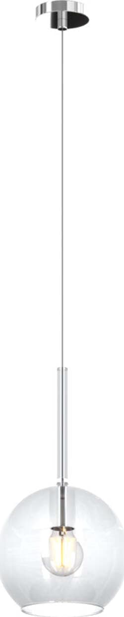 Sospensione-Contemporanea-Future-Metallo-Cromo-Vetro-Trasp.-1-Luce-E27-D.20Cm