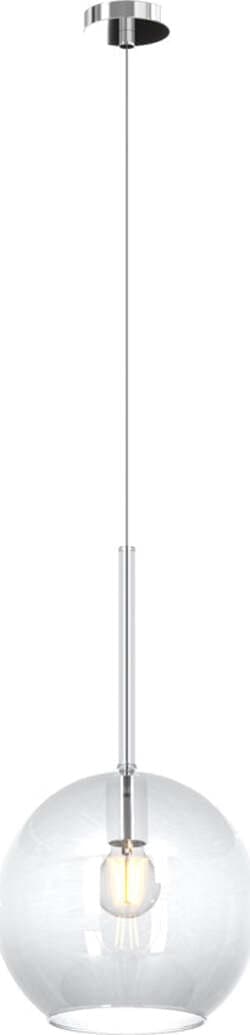 Sospensione-Contemporanea-Future-Metallo-Cromo-Vetro-Trasp.-1-Luce-E27-D.25Cm