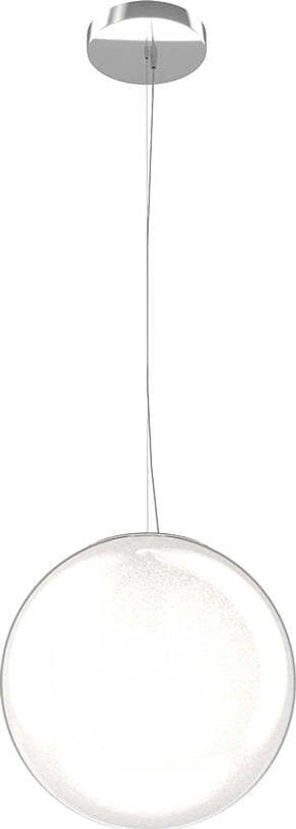 Sospensione-Contemporanea-Glitter-Metallo-Cromo-Vetro-Soffiato-Trasp-1-Luce-E14