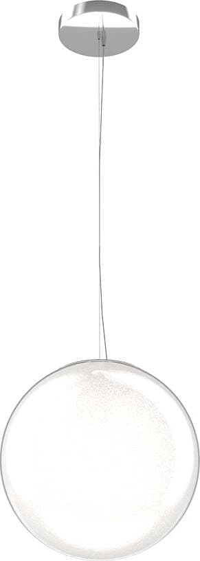 Sospensione-Contemporanea-Glitter-Metallo-Cromo-Vetro-Soffiato-Trasp-1-Luce-E14