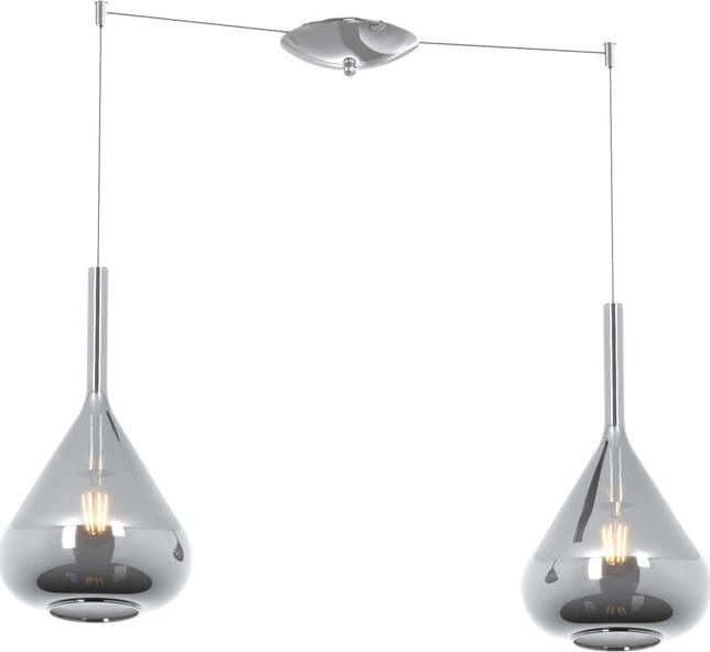 Sospensione-Contemporanea-Kona-Metallo-Cromo-Vetro-Fumè-2-Luci-E27