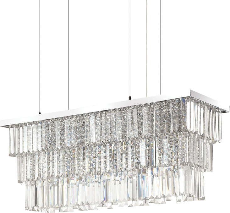 Sospensione-Contemporanea-Martinez-Metallo-Cristallo-Cromo-6-Luci-E14