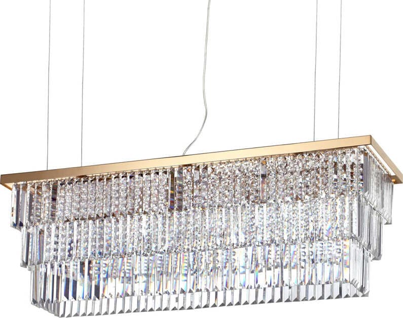 Sospensione-Contemporanea-Martinez-Metallo-Cristallo-Oro-8-Luci-E14