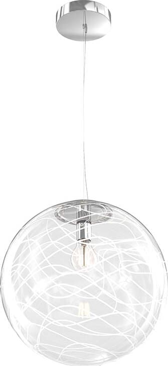 Sospensione-Contemporanea-Moon-Metallo-Cromo-Vetro-Bianco-1-Luce-E27-D.30Cm
