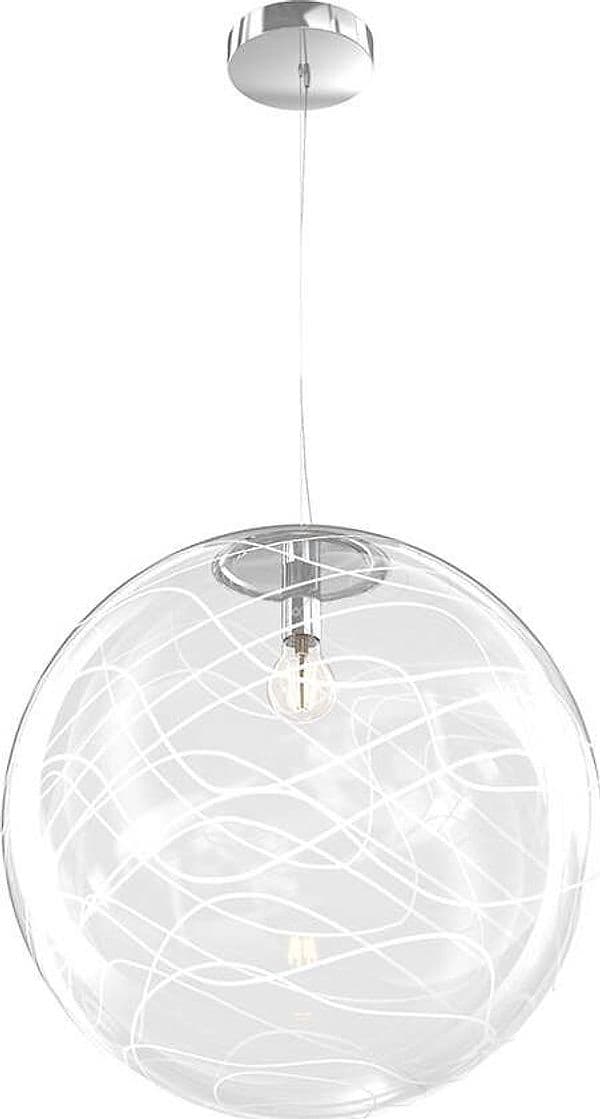 Sospensione-Contemporanea-Moon-Metallo-Cromo-Vetro-Bianco-1-Luce-E27-D.40Cm