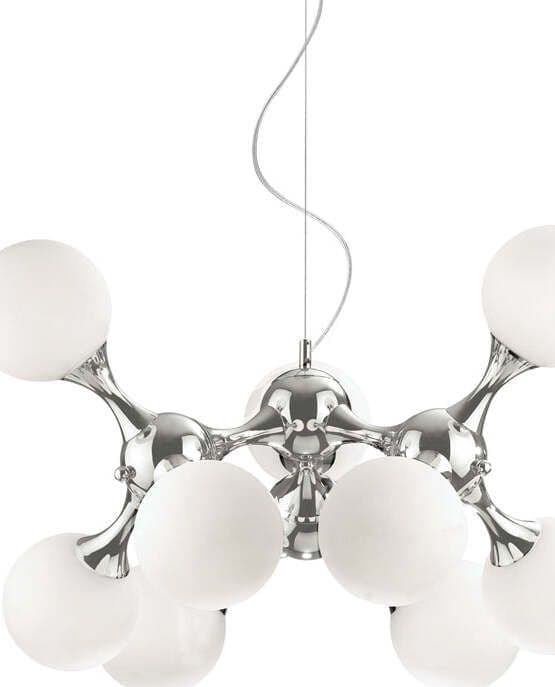 Sospensione-Contemporanea-Nodi-Metallo-Bianco-9-Luci-E14