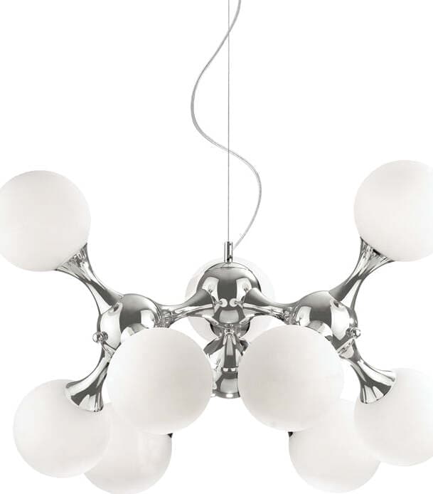 Sospensione-Contemporanea-Nodi-Metallo-Bianco-9-Luci-E14