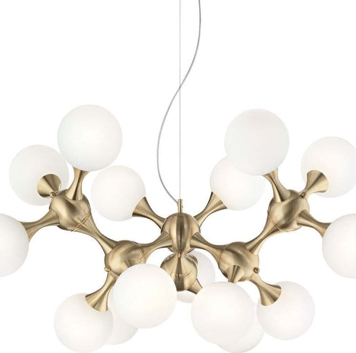 Sospensione-Contemporanea-Nodi-Metallo-Ottone-15-Luci-E14