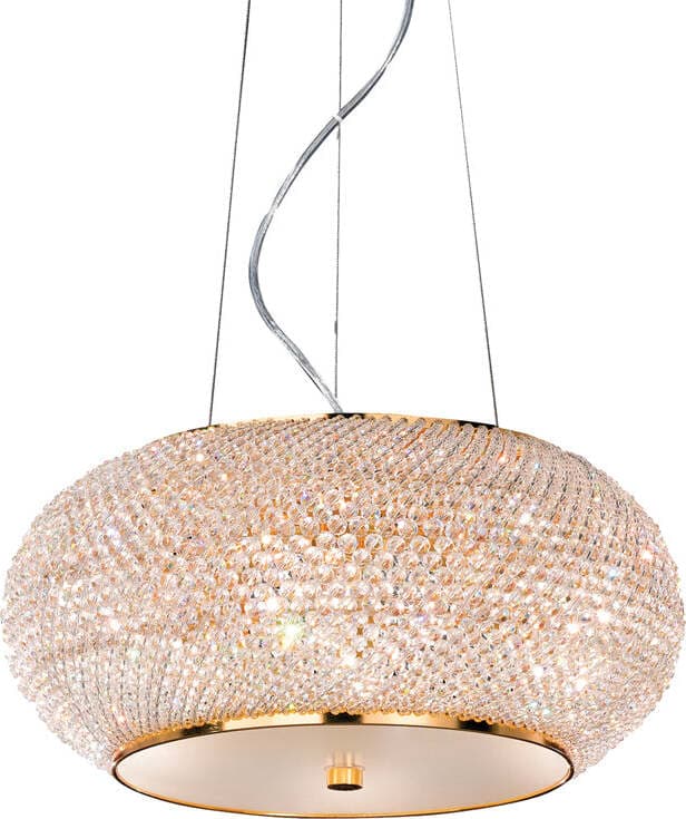 Sospensione-Contemporanea-Pasha'-Metallo-Cristallo-Oro-6-Luci-E14