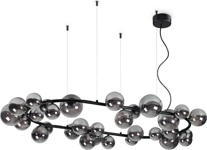 Sospensione-Contemporanea-Perlage-Metallo-Nero-30-Luce-G9-3W-3000K-Luce-Calda