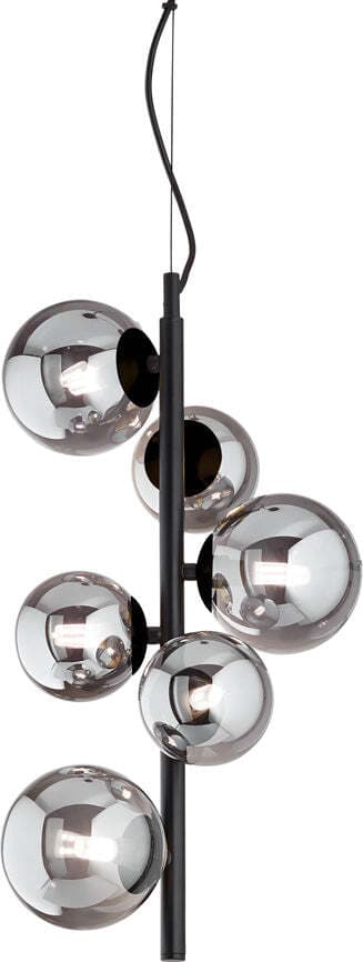 Sospensione-Contemporanea-Perlage-Metallo-Nero-6-Luci-G9-3W-3000K-Luce-Calda