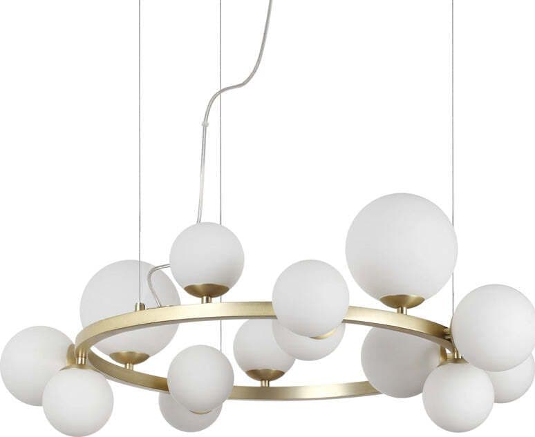 Sospensione-Contemporanea-Perlage-Metallo-Ottone-14-Luci-G9-3W-3000K-Luce-Calda