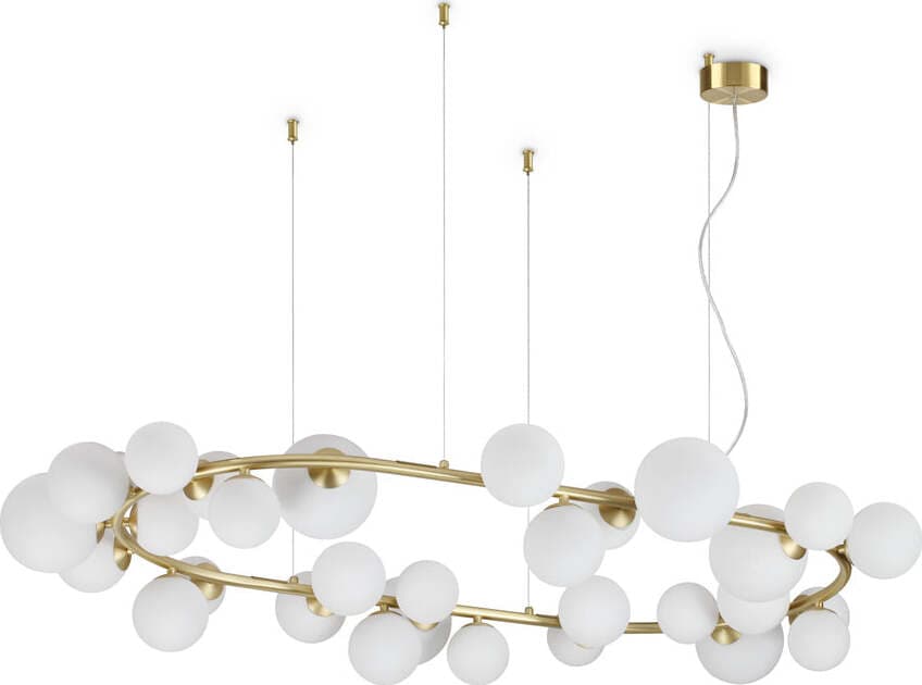 Sospensione-Contemporanea-Perlage-Metallo-Ottone-30-Luce-G9-3W-3000K-Luce-Calda