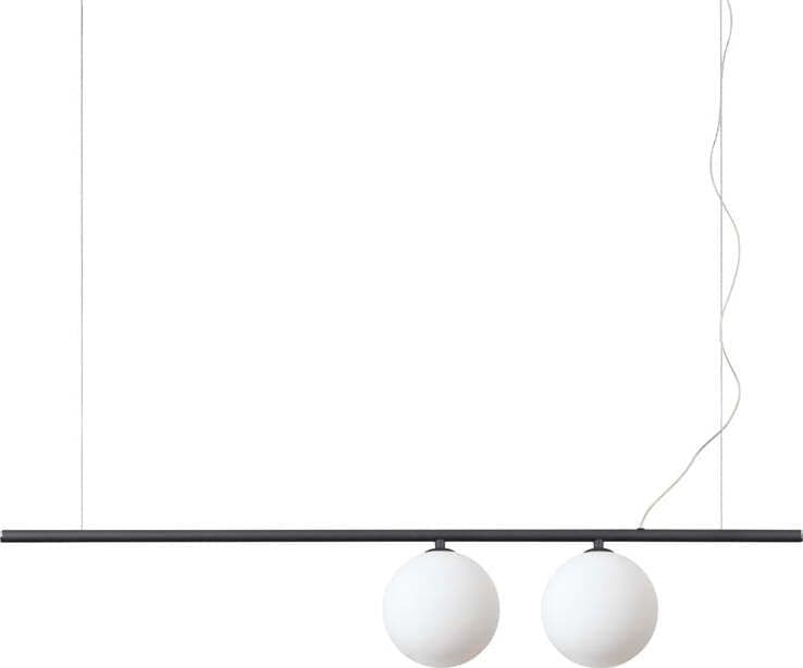 Sospensione-Contemporanea-Perline-Metallo-Nero-2-Luci-G9-3W-3000K-Luce-Calda