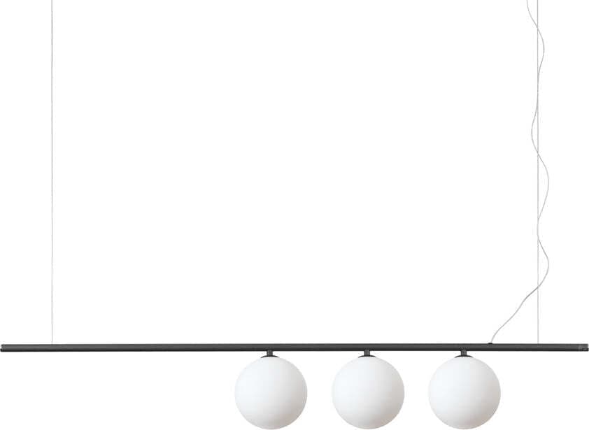 Sospensione-Contemporanea-Perline-Metallo-Nero-3-Luci-G9-3W-3000K-Luce-Calda