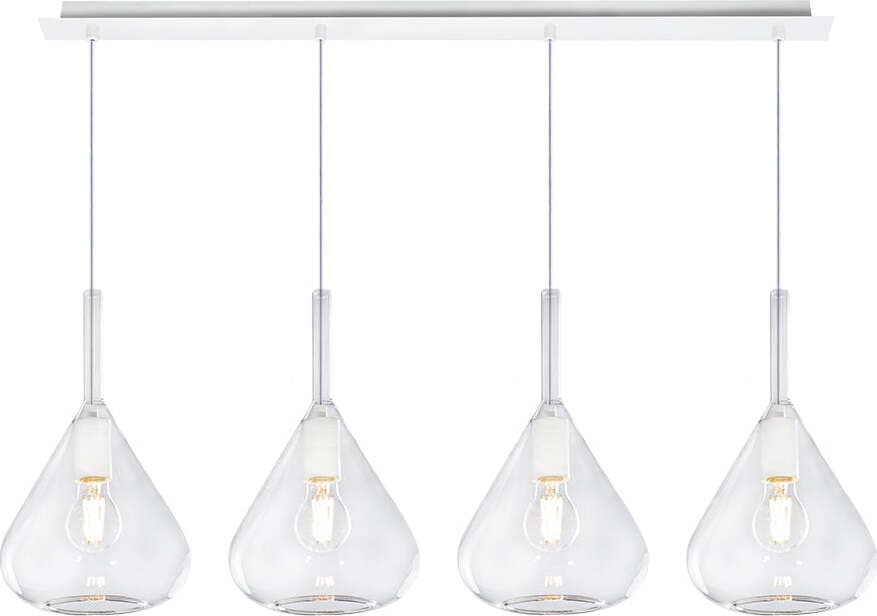 Sospensione-Contemporanea-Rett-Kona-Metallo-Bianco-Vetro-Trasparente-4-Luci-E27