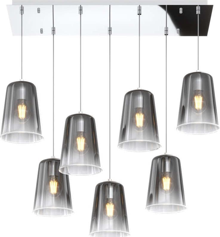 Sospensione-Contemporanea-Rett.-Shaded-Metallo-Cromo-E-Cromo-7-Luci-E27