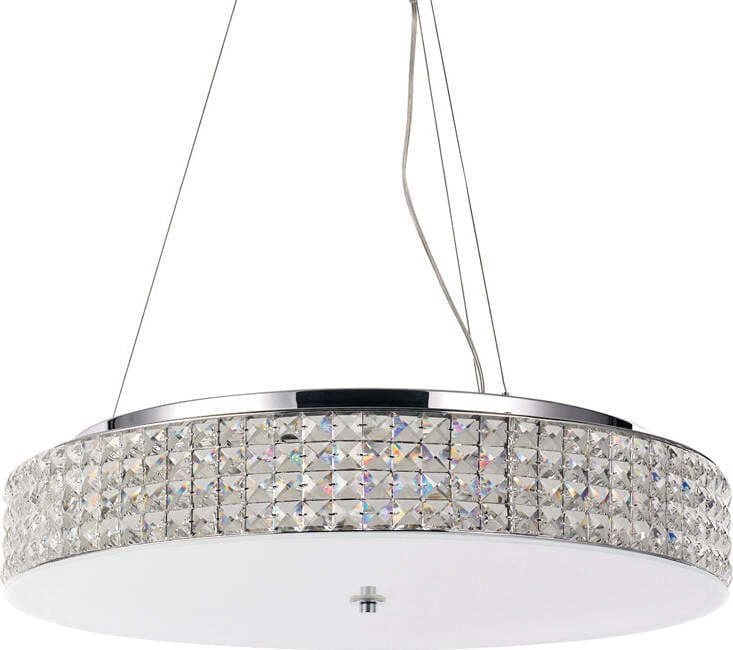 Sospensione-Contemporanea-Roma-Metallo-Cristallo-Cromo-12-Luci-3W-3000K