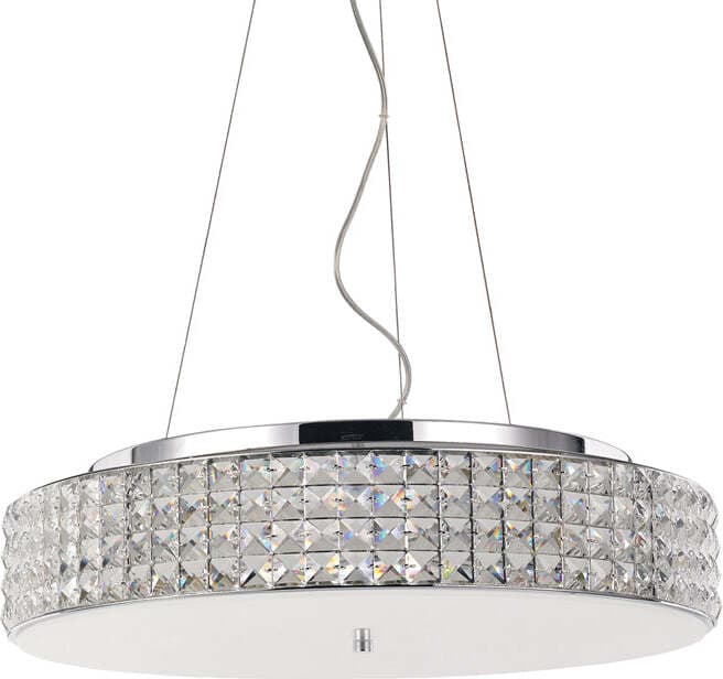 Sospensione-Contemporanea-Roma-Metallo-Cristallo-Cromo-9-Luci-3W-3000K