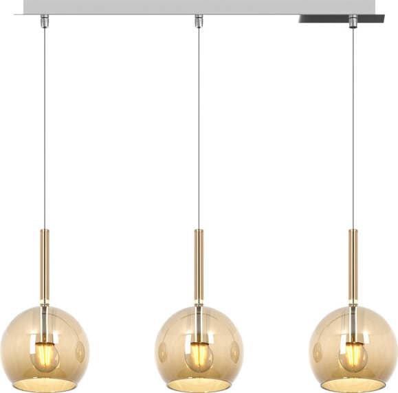 Sospensione-Contemporanea-Rosone-Rett.-Future-Met.-Cromo-Vetro-Ambra-3-Luci-E27