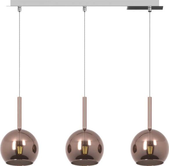 Sospensione-Contemporanea-Rosone-Rett.-Future-Met.-Cromo-Vetro-Rame-3-Luci-E27