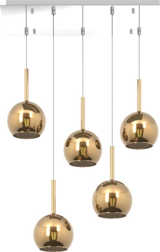 Sospensione-Contemporanea-Rosone-Rett.-Future-Metallo-Cromo-Vetro-Oro-5-Luci-E27